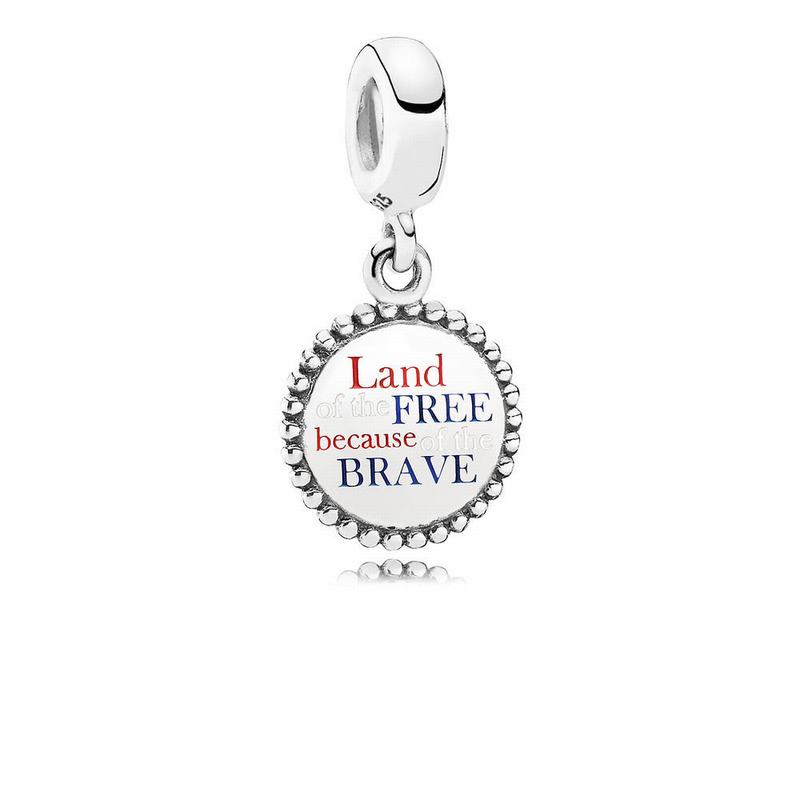 Pandora Land of the Free Because of the Brave Dangle Charm Silver Egypt UO8564107